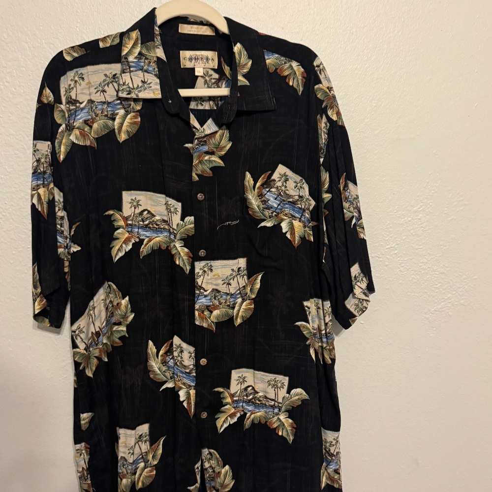 Vintage Campia Moda Scenic Tropical Rayon Shirt – Size XL – Coastal / Indie
